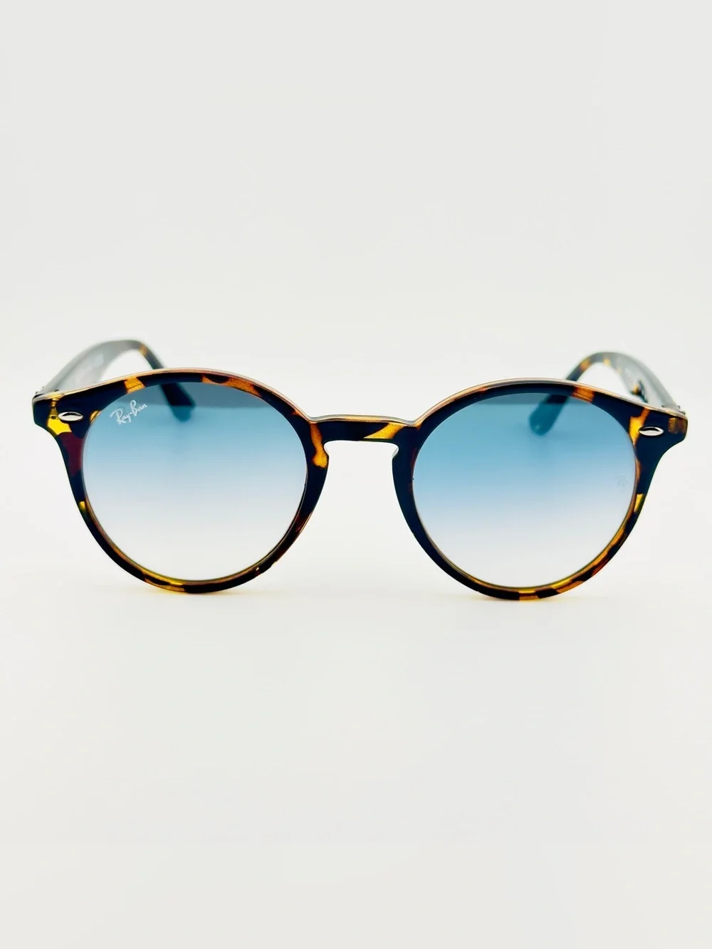 Ray-Ban Sunglasses RB2180 Polished Light Havana Frame with Gradient Blue Lenses